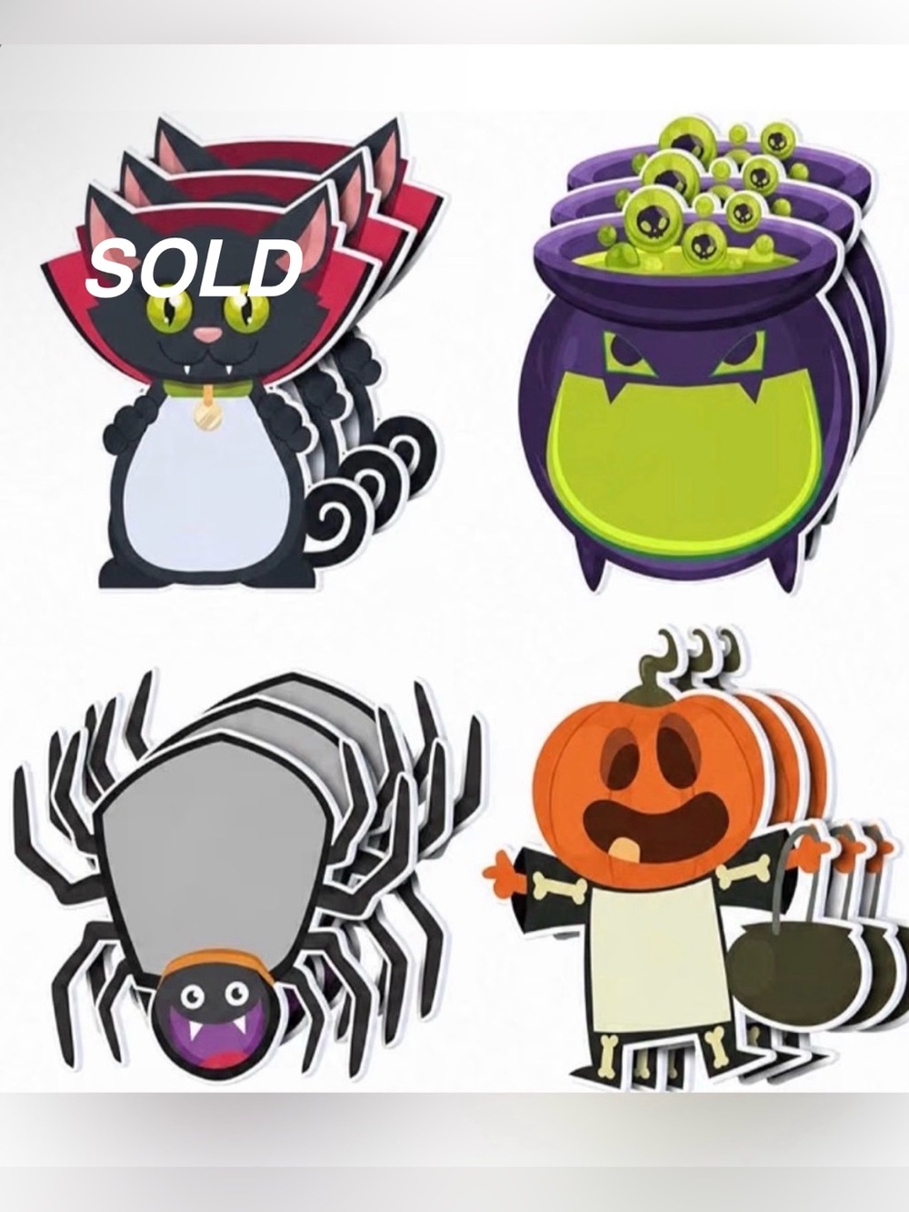 60 Halloween Sticky Notes Pick 1 Set Bats, Spiders, Skulls, Candy, Cats, Gifts - Picture 3 of 10